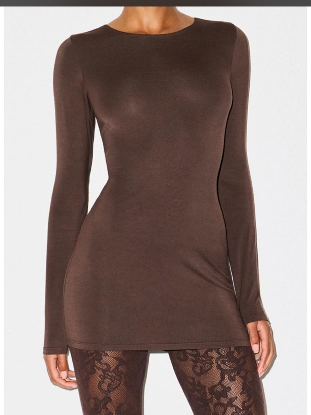SKIMS Espresso Brown Long Sleeve dress